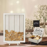 Vingo - Livre d'or mariage cadeau mariage Décoration pour la fête bois blanc cadre bois avec 80 coeurs en bois