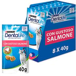 Purina Dentalife Snack Chat Saumon, 8 boîtes de 40 g