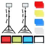 Vingo - TolleTour Lampes Vidéo led 2-Pack. Panneau led Video usb à Variable 5600K avec Mini Trépied et Filtres Colorés pour Photographie Prise - Noir