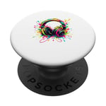 Splash Art Casque Musique Chant Chanteur Chanson PopSockets PopGrip Adhésif