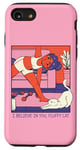 iPhone SE (2020) / 7 / 8 Fluffy Cat Yoga Stretch Cozy Home Yoga Cute Retro Comic Case