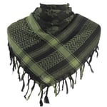 Den nya IC Scarf Military Shemagh Tactical Desert Keffiyeh Head Neck Scarf Arab Wrap med tofs 43,3x43,3 tum / 110x110 cm (grön skallestil)