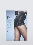 John Lewis 15 Denier Sleek Body Shaper Tights, Pack of 2