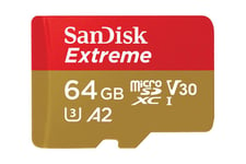 SanDisk Extreme - flash-minneskort - 64 GB - mikroSDXC UHS-I