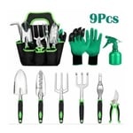 Outils de Jardinage 9 Pièces Kit de Jardinage Outils de Jardin avec Sac de Rangement, Arrosoir, Gants de Jardinage