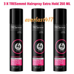 TRESemmé Hairspray Extra Hold ,Long Lasting finish,  Fast Drying , 3 X 250 ML