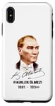 Coque pour iPhone XS Max Portrait en couleur de la légende turque Atatürk, signature