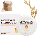 2 In 1 Rice Water Shampoo & Conditioner Bar, Natural Hair Growth, Coconut Oil