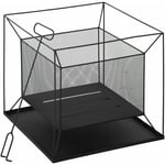 Outsunny - Brasero cheminée foyer extérieur carré avec tisonnier dim. 45L x 45l x 43H cm métal noir