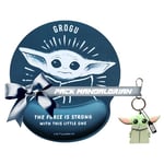 WONDEE Pack Mandalorian Star Wars Cadeaux de Bébé Yoda Grogu, Porte-clés et clé USB Original 32 Go + Tapis de Souris Ergonomique Grogu - Cadeaux Originaux Anniversaire et Noël pour Femme et Homme