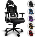 KLIM Esports - Chaise Gaming + Simili Cuir et Matériaux Premium Haute Qualité + Chaise Gamer inclinable + Ergonomique avec Coussin Lombaire et Cervical + Fauteuil Gamer Blanc Nouvelle Version 2024