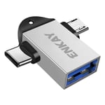 ENKAY AT112 - USB-C + MikroUSB OTG USB 3.0 adapter - Sølv