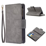 Premium Wallet iPhone 6 / 6S kotelot - Harmaa Hopea/Harmaa