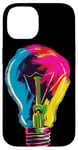 Coque pour iPhone 14 Ampoule multicolore pour garçons et filles