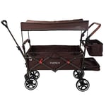 Fuxtec Chariot Premium Cruiser Marron, L'Original, Collection Family Fux, Chariot de Jardin Pliable Pour Enfants, Transport, Plage, Ville, Forêt, à Tirer ou à Pousser, Capacité De Charge 75 kg