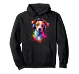 Artistic Colorful Jack Russell Terrier Headphones Dog Jacky Pullover Hoodie