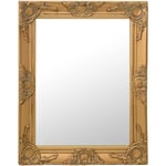 Miroir mural Style baroque Miroir déco pour Salle de bain Salon Chambre ou Dressing 50x60 cm Doré 62741