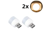 Mini lampe LED USB Portable 5V 1.2W,lumière vive,pour la maison,le bureau,avec batterie externe,pour PC Portable,Notebook,4 à 1 pièces - Type 2x Warm White