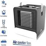 YONGCHY Mini Air Conditioning Fan Portable Conditioner Unit Low Noise Home Cooler, USB Personal Evaporative Cooler with Water Tank for Home, Office,Black