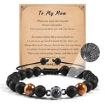 VU100 Men's Bracelet Gift for Men Valentine's Day Gift for Him Tiger Eye Bracelet for Men I Love You 100 Languages Projection Bracelet To My Man Bracelet Birthday Gift for Boyfriend Husband Men