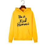 3DWY Women Print Hoodies Hip Pop Pocket Pullover Polerones Fashion Streetwear Be A Kind Human Letter Print Hooded Sweatshirt