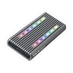 Qoltec - förvaringslåda - SSD, SATA, RGB LED, 4TB - M.2 NVMe Card / PCIe (NVMe) - USB-C 3.1 (Gen 2)