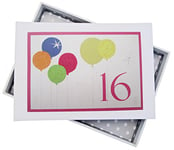 WHITE COTTON CARDS Album Photo 16th Birthday avec Ballons Fluo à Paillettes, Blanc, Petit