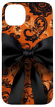 Coque pour iPhone 14 Plus Ruban orange bohème motif cachemire chasseur camouflage noir