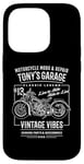 Coque pour iPhone 14 Pro Tony's Garage Design moto pour le nom Tony