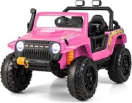 12V Voiture électrique Enfants avec Télécommande Lumières Musique Quad Buggy Tout Terrain Rose