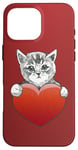 iPhone 16 Pro Max Valentine’s Day Kitten Art | Cute and Romantic Design Case