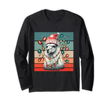 Festive spirit adorable Christmas llama holiday lights love Long Sleeve T-Shirt