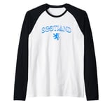 Scotland & Lion Emblem s Patriotic Scottish Raglan Baseball Tee