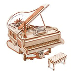 ROKR Maquette en Bois a Construire Puzzle en Bois 3D Adulte Boîte à Musique Piano Magique Maquette Mécanique Jeux de Construction pour Adultes 3D Cadeaux d'anniversaire Noël 223pcs,Magic Piano