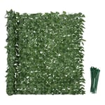 Outsunny Haie Artificielle Brise-Vue décoration Rouleau 3L x 1,5H m Feuillage hêtre réaliste Anti-UV, Feuilles en Soie, Vert foncé