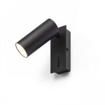 Tapio I SQ väggspotlight med brytare - 4,5W LED svart (Färg: Svart)