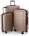 Suitline - Set de 3 Valise Bagages Rigide, (S, M, L), Or