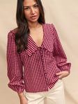 Nobody's Child Birdie Gingham Peter Pan Collar Blouse