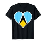 Saint Lucia Flag Heart Saint Lucia Gifts Love Saint Lucia T-Shirt