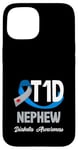 Coque pour iPhone 15 Sensibilisation au diabète de type 1 T1D Neveu