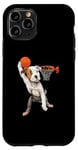 iPhone 11 Pro Vintage Pitbull Dog Playing Basketball Dog Sports Game Lover Case