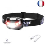 LE Lampe Frontale LED Rechargeable Puissante, 1300 Lux USB Torche Frontale 5