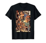 Japanese Art Woodblock Miyamoto Musashi Samurai Giant Nue T-Shirt