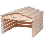 dobar® Garage pour Robot Tondeuse en Bois avec Toit Amovible - Abri pour Robot Tondeuse à Gazon avec Panneau Personnalisable - 78,5 x 74 x 52,5 cm - Naturel