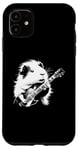 Coque pour iPhone 11 Cochon d'Inde jouant de la guitare électrique Rock Star Guitarist