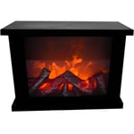 Technoline T9800 Decorative LED Fireplace, Metal, Black, 29 cm x 11 cm x 19 cm