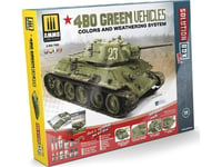 Vallejo Ammo: Solution Box Mini 11 - 4Bo Green Vehicles - Colors And Weathering System