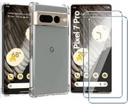 Coque Silicone Angles Renforces + 2 Vitres Protection Ecran Pour Google Pixel 7 Pro 5g Little Boutik®