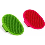 Ccykxa - Rose vert)Lot de 2 brosses de Bain en Caoutchouc de Silicone avec Sangle réglable Brosse de Douche pour Animaux de Compagnie Brosse de