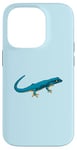 Coque pour iPhone 14 Pro Dessin - Gecko bleu électrique